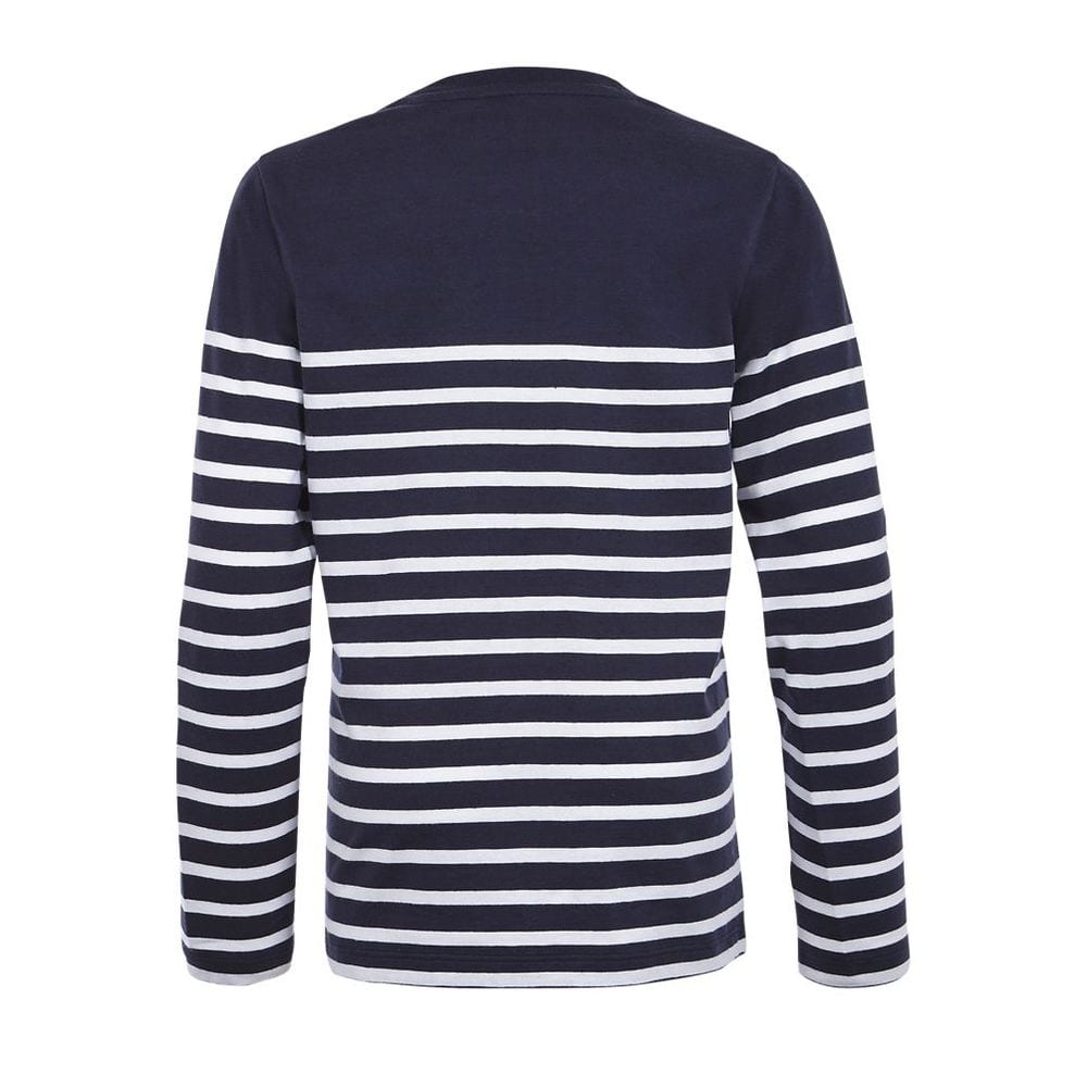 Pull marinière, fabriqué en france rayé bleu marine/camel La Redoute