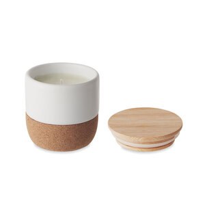 MENKAURE Fresh Linen Scented Plant Wax Candle with Bamboo Lid - GiftRetail MO2061