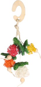 Flamingo f-210393 - Natural Loofah and Wood Nibble Toy for Healthy Teeth