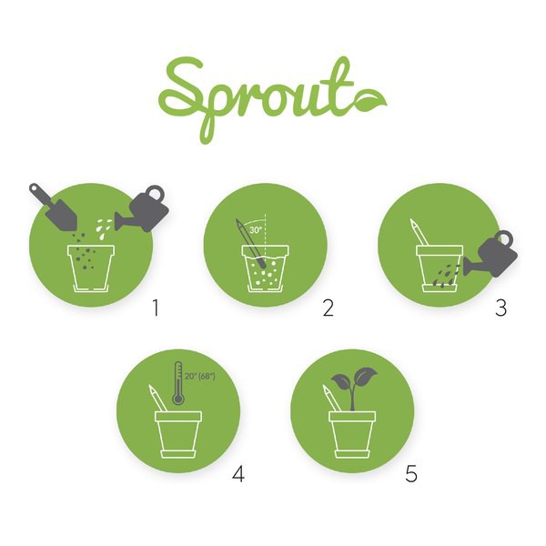 Claps 96144UN - Crayon Écologique avec Graines de Tournesol