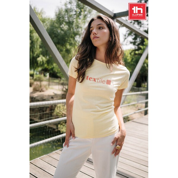 TH Clothes 30106 - T-shirt ceinturé en coton pour femme
