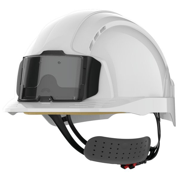 JSP JSAJB173 - EVOLite® safety helmet with badge holder, ventilated, rack and pinion fastening