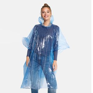 SHAKA Poncho de pluie transparent taille unique pour adulte avec capuche et ouverture de bras - EgotierPro CB5601