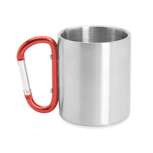 GUAYA Mug en métal à double paroi avec poignée mousqueton disponible en différentes couleurs