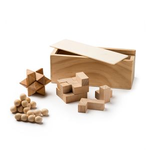 ROCKS Ensemble de 3 jeux d'adresse en bois naturel