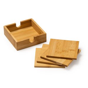 Stamina PV4113 - ALGOR 4-coaster set made of bamboo in an elegant bamboo box