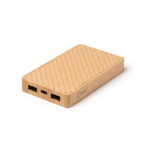 AKROL Power bank with main structure in bamboo and base in natural fibres