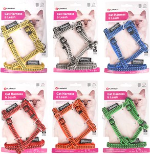 Flamingo f-504712 - Reflective Adjustable Cat Harness and Leash Set