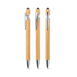 Bamboo ballpoint with chrome-plated aluminium details - Egotier 91986