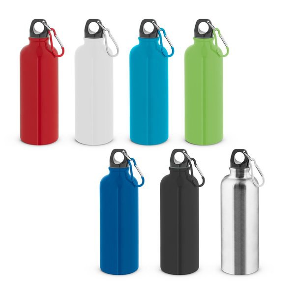 Single-wall stainless steel bottle with carabiner clip 550 ml