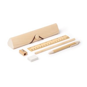 Stamina ET1571 - SAKIS Natural wood writing set presented in wooden case
