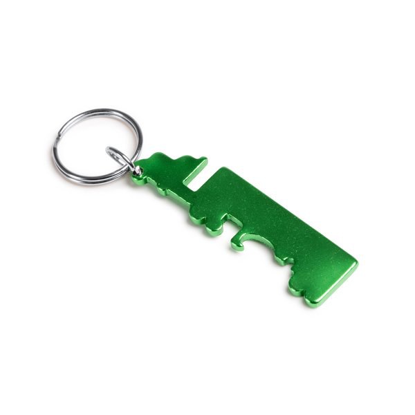 BREBEL Bottle opener keychain in the form of a walkway made of recycled aluminium