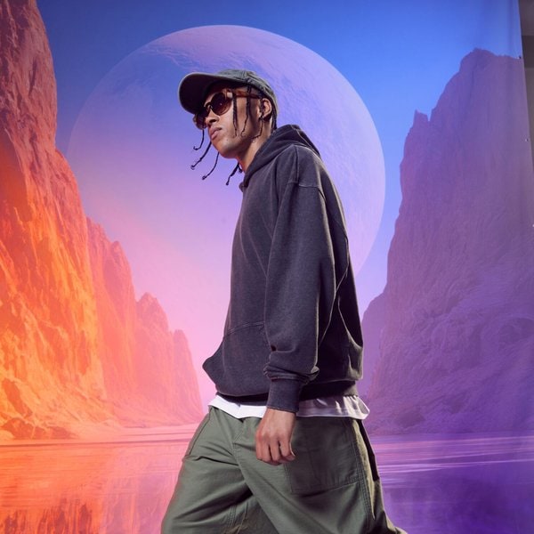 Distressed effect hoodie