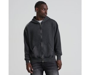 AWDIS JH185 - Washed-effect zip-up hoodie