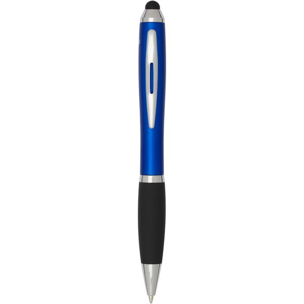 Nash RCS recycled plastic stylus ballpoint pen with coloured barrel and black grip (blue ink)