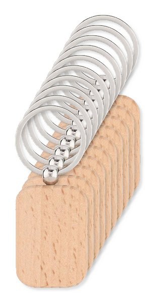 POTY WOOD Elegant Rectangular Wooden Key Ring Accessory