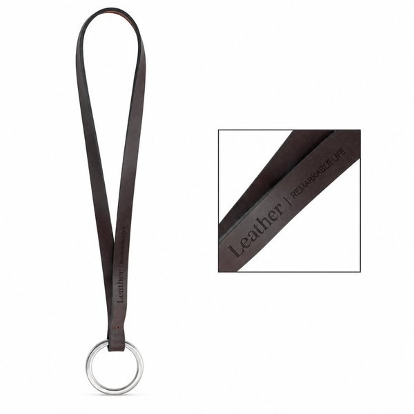 Échantillon imprimé de Lanyard LEATHER Short Slim (10 mm)