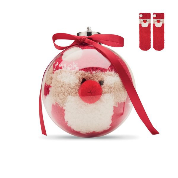 SNUG M Santa socks in bauble ornament - GiftRetail CX1585