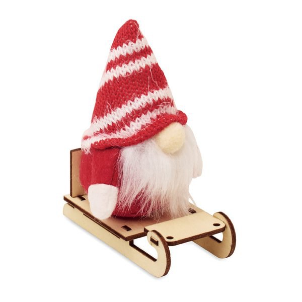 FROSTY SLEIGH Gnome on wooden sleigh - GiftRetail CX1588