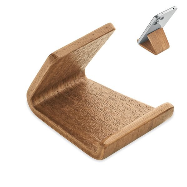 HOLD Walnut wood phone stand - GiftRetail MO3128