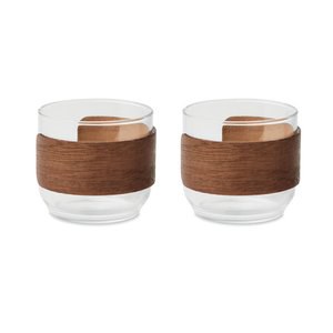 BOGOTA SET Coffee glass set walnut grip - GiftRetail MO3197