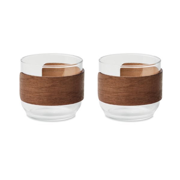 BOGOTA SET Coffee glass set walnut grip - GiftRetail MO3197