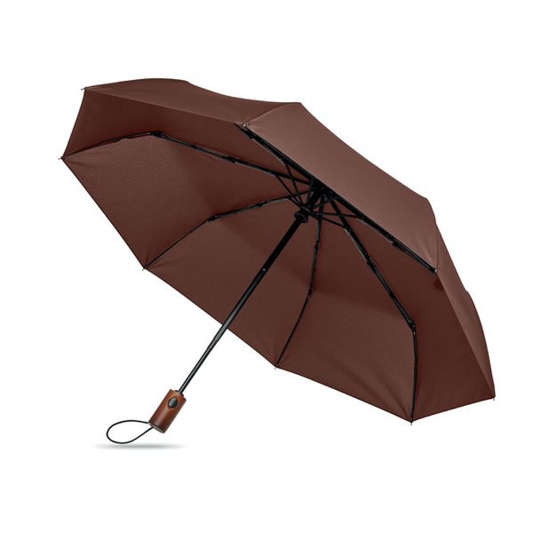 RAYNA FOLD 21" auto umbrella wood handle - GiftRetail MO3219